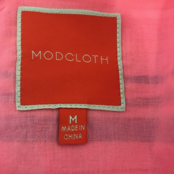 Modcloth Dress M Fit Flare Dress Striped Pinup - Picture 7 of 8